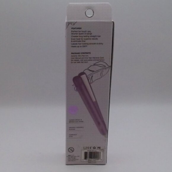 Vivitar Simply Beautiful Ceramic Mini Flat Iron – Travel Size, Purple - Picture 2 of 2